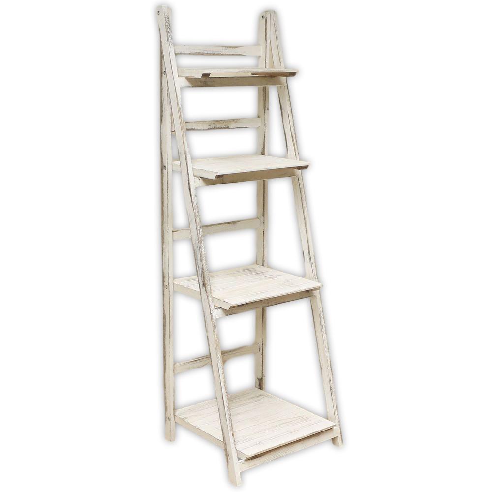 סולם מדפים מעץ 4 קומות