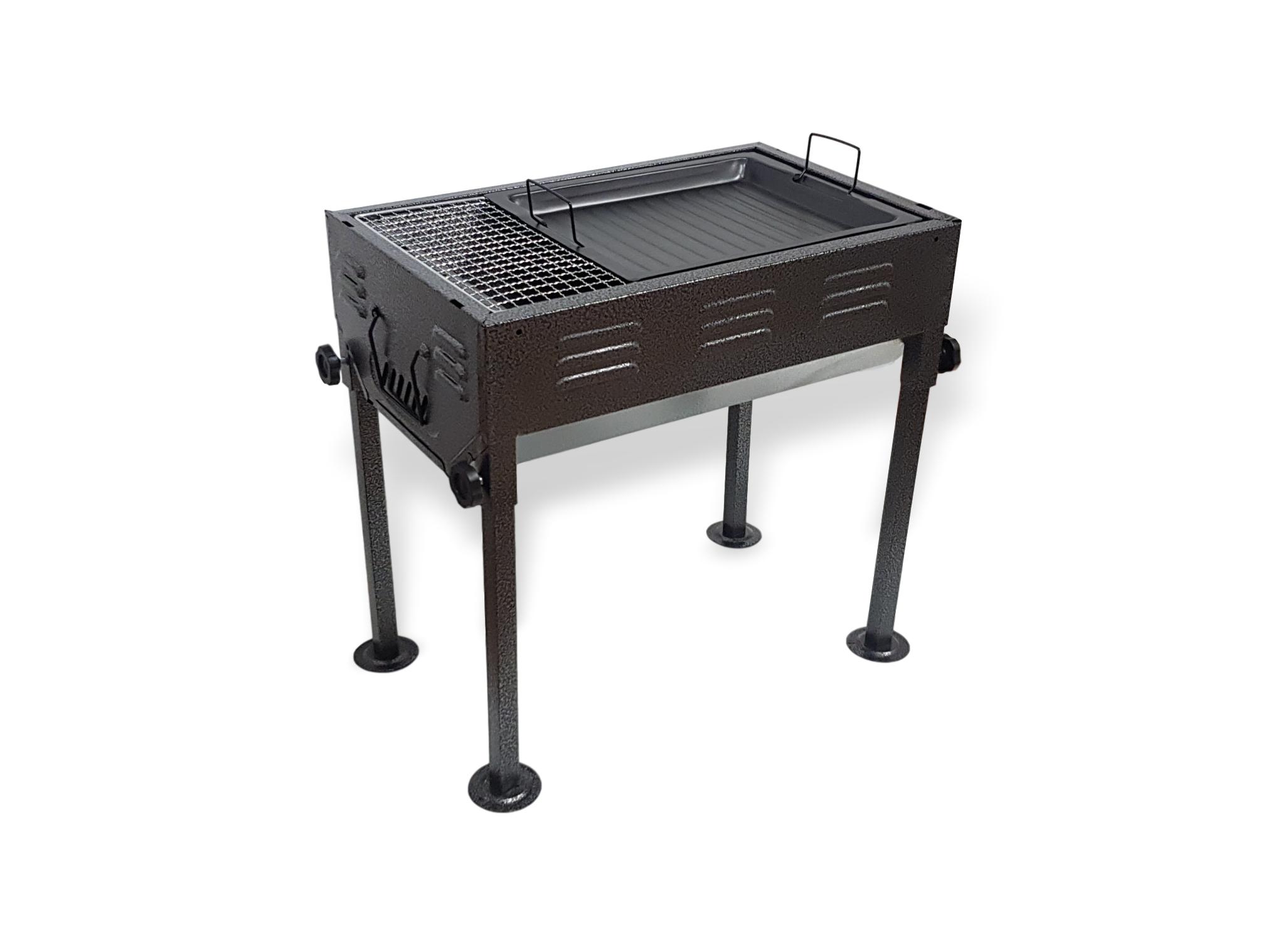 גריל פחמים בינוני כולל רשת, פלנצ'ה  ומלקחיים 33/59 ס"מ
