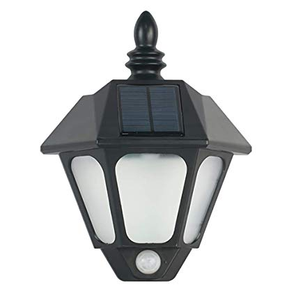 תאורה סולארית מעוצבת לקיר + חיישן - שחור/לבן