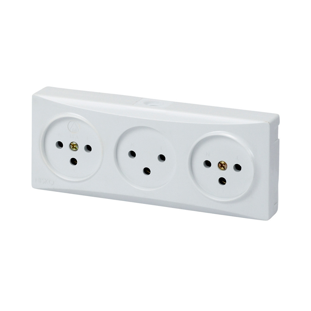 קופסת 3 שקעים על הטיח - N-NB3