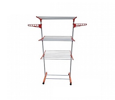 מתקן כביסה מתקפל 3 קומות על גלגלים