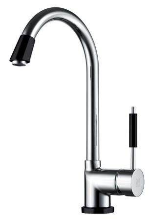 ברז קשת גבוה למטבח דגם 1226 ניקל בשילוב שחור מט