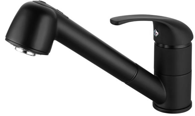 ברז נמוך עם פיה נשלפת שחור מט דגם 1430BW