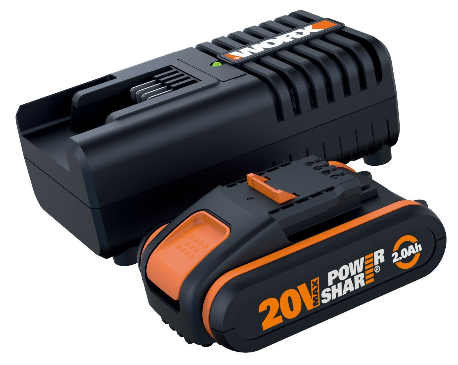 ערכת טעינה WORX 20V - סוללה 2Ah + מטען מהיר - דגם WA3601 דור 1
